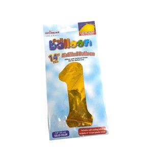 14" gold air fill Mylar balloon birthday NIP